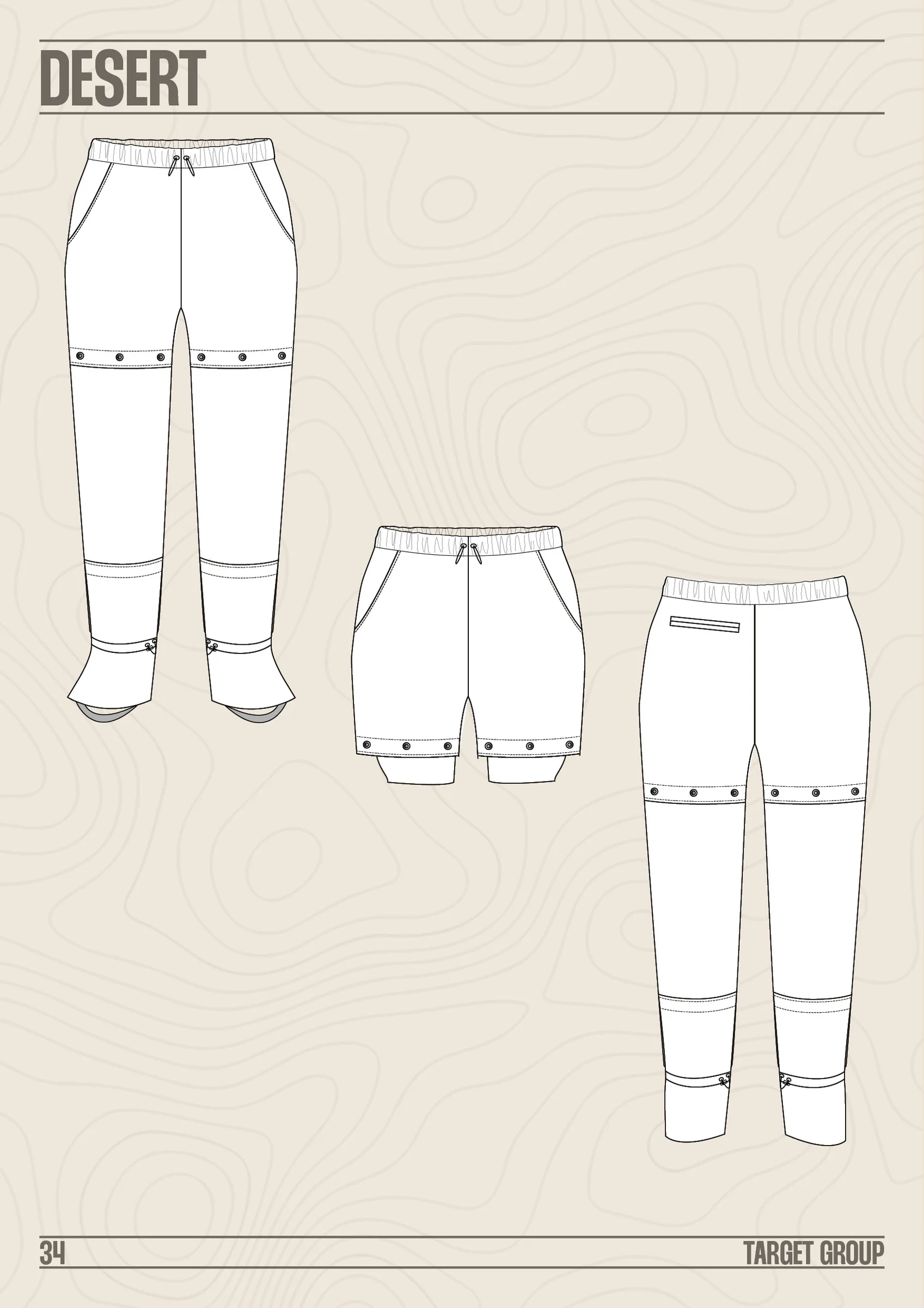 Desert pants flat